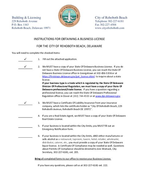 city of rehoboth business license